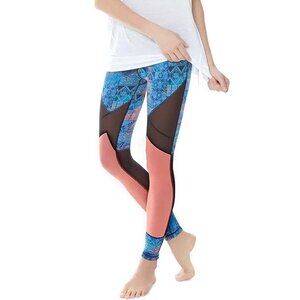 Sweaty Betty Chandrasana Reversible Printed Mesh Leggings Size XS